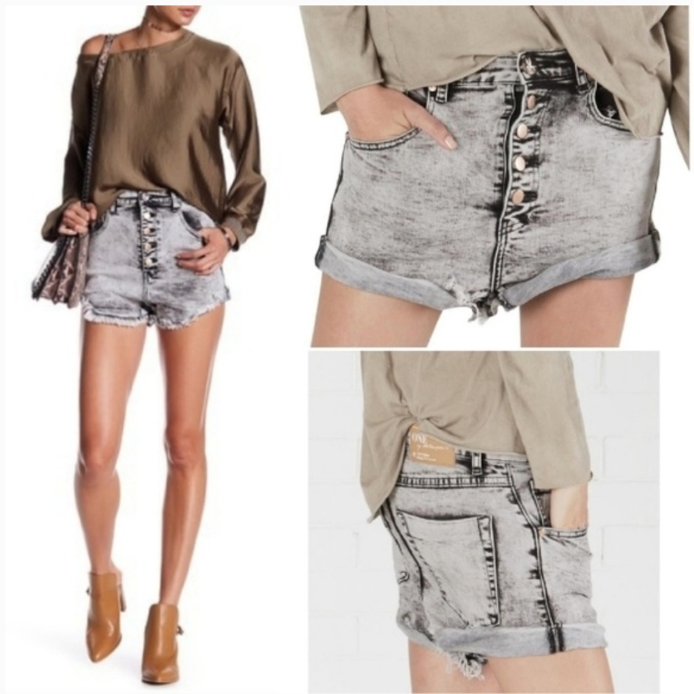 ONE TEASPOON Lovers Harley Cut-Off Jean Shorts